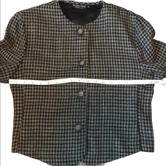 Vintage Ellen Tracy Houndstooth Wool Jacket - Classic & Chic size 6 - Picture 6 of 8
